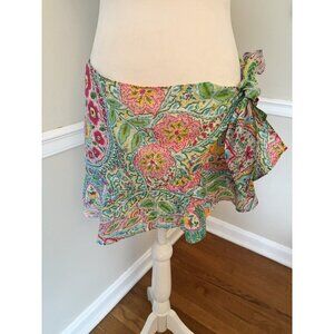 Ralph Lauren Pink Green Paisley Swim Coverup Sarong